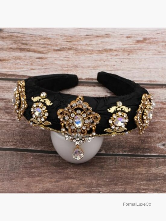 Crystal Flower Headband Rhinestone Pearl Luxury Decorative Sponge Hairband Hair main image 4